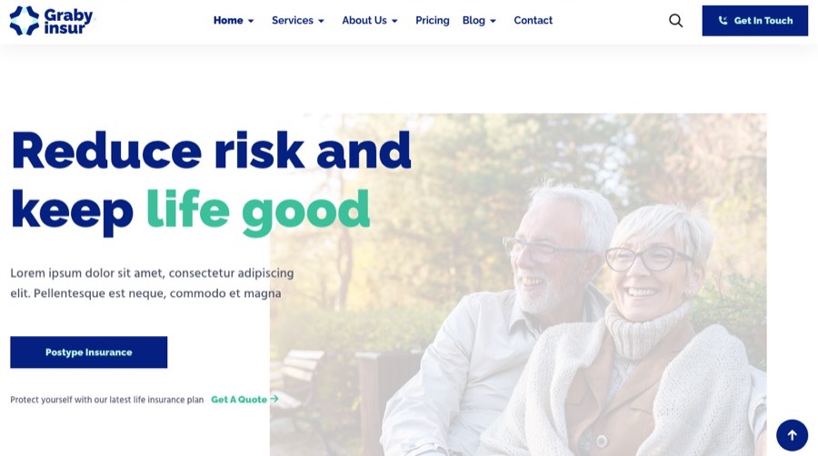 Graby template — clean navy and green modern agency site